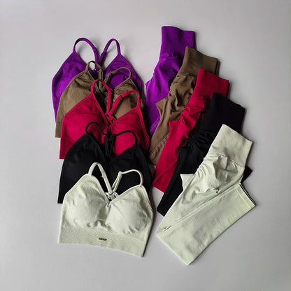 Conjunto Fitness Push Up Peach