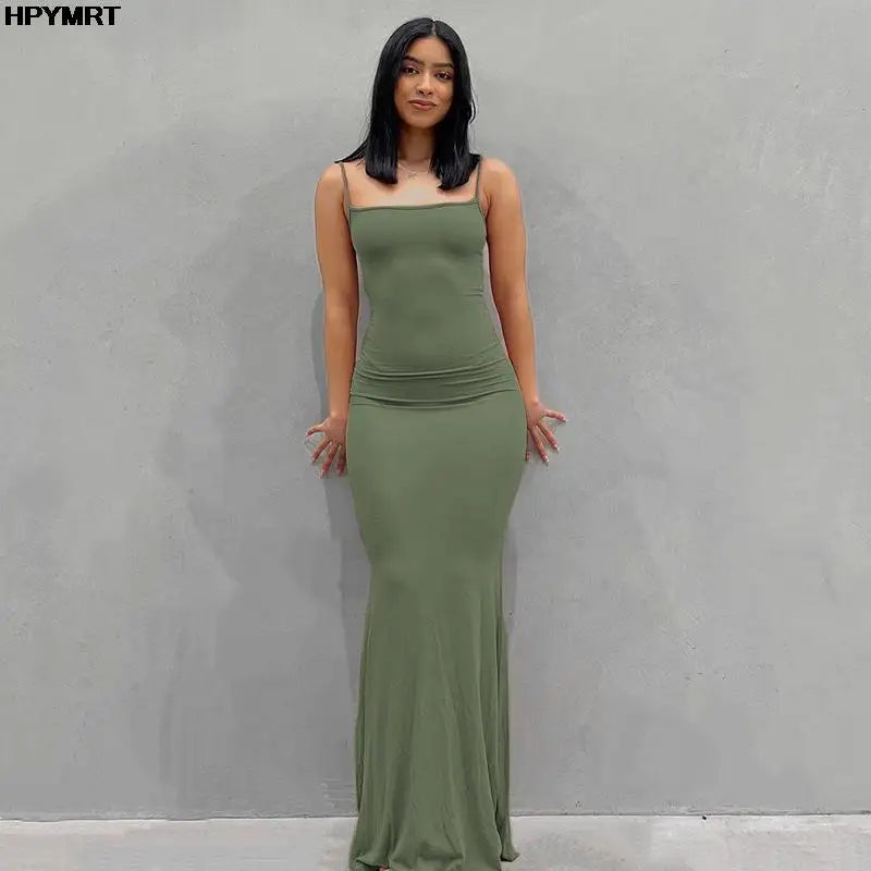 Vestido Largo de Satén sin Espalda