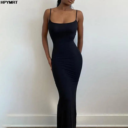 Vestido Largo de Satén sin Espalda