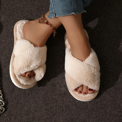 Pantuflas Cruzadas de Piel Suave