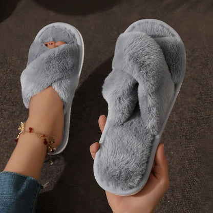 Pantuflas Cruzadas de Piel Suave