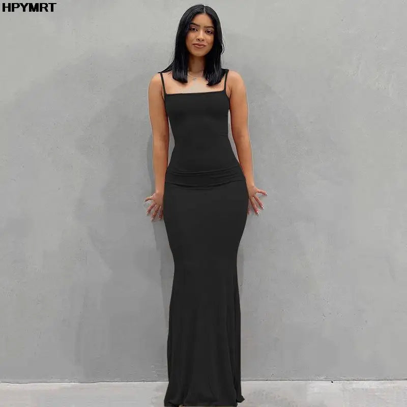 Vestido Largo de Satén sin Espalda