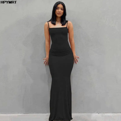 Vestido Largo de Satén sin Espalda