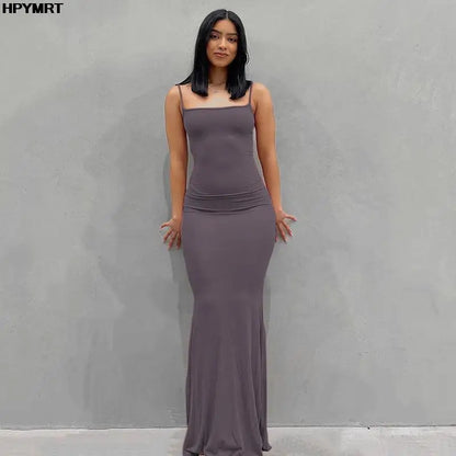 Vestido Largo de Satén sin Espalda