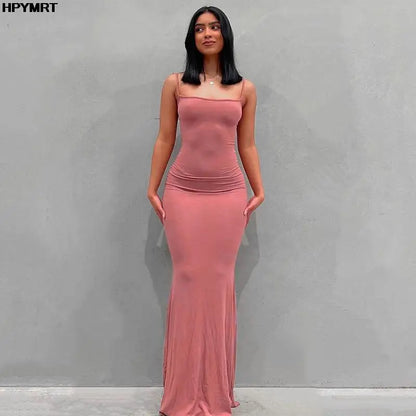 Vestido Largo de Satén sin Espalda